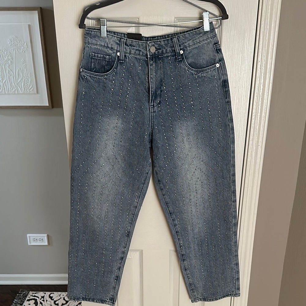 Studded Gray rhinestone Women's Jeans